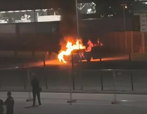 Кола се самозапали на &bdquo;Капитан Андреево&ldquo; и изгоря за минути